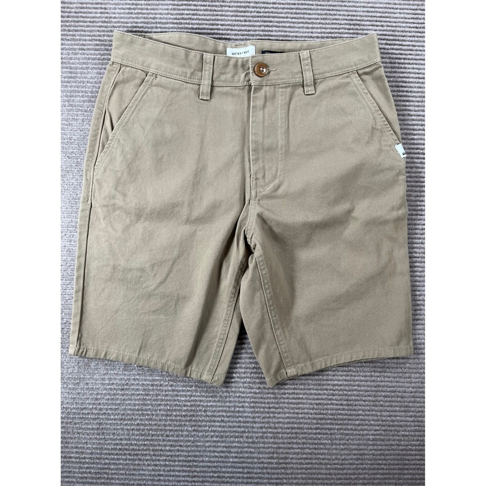 Quiksilver Mens‎ Straight Fit Chino Shorts Tan Khaki Size 28 Cotton Twill Casual
